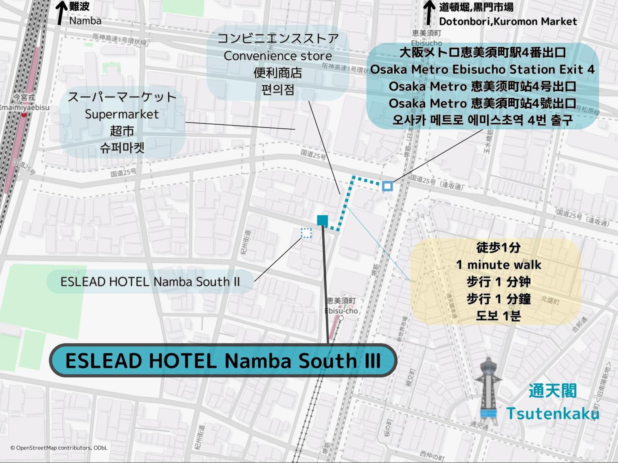 אוסקה Eslead Hotel Namba South Ⅲ מראה חיצוני תמונה